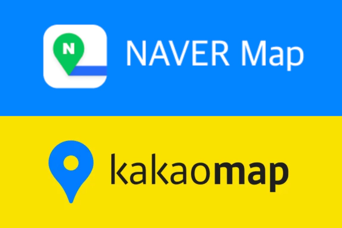 Naver Map and Kakao Map logos