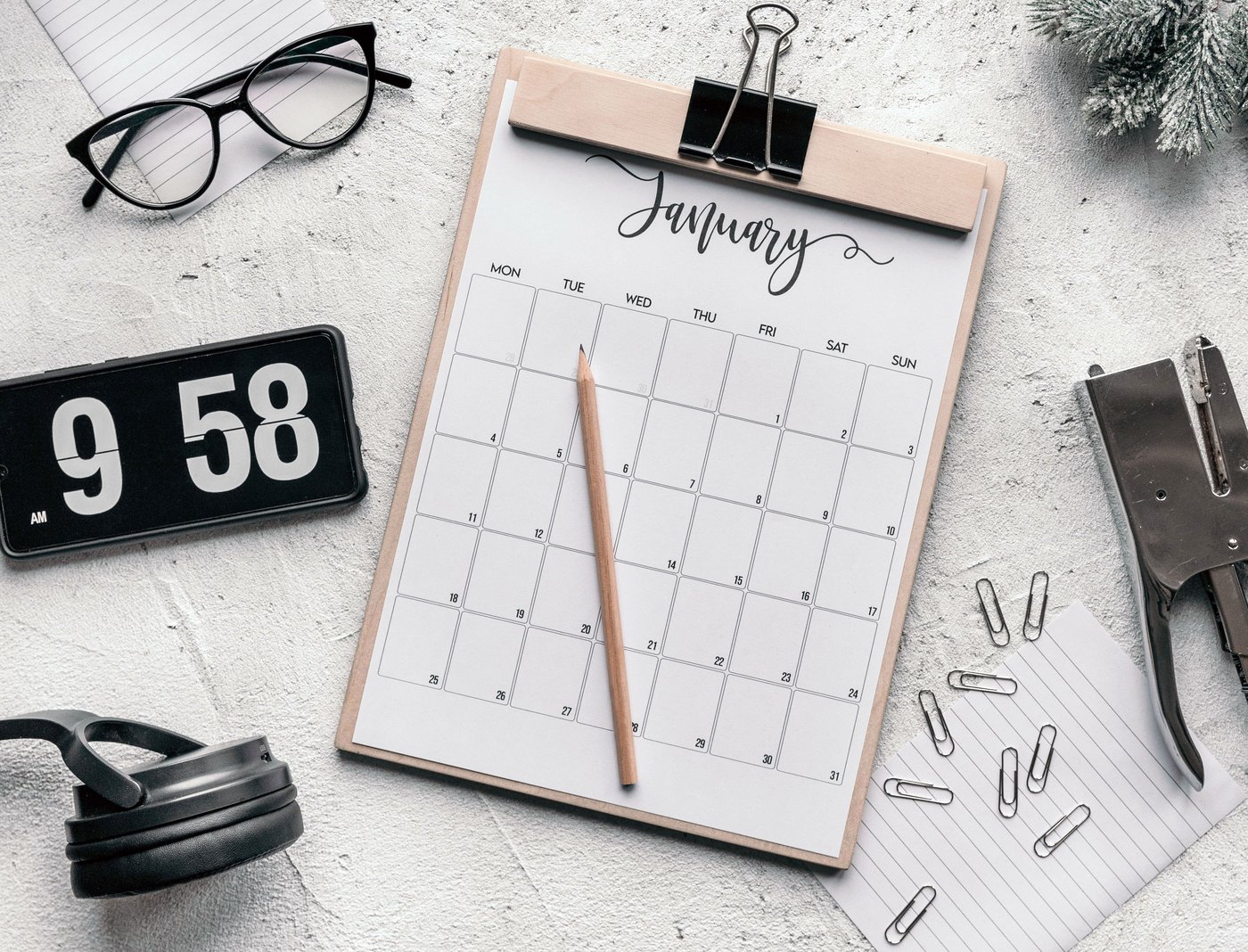 January calendar and desk setup representing Korean age system