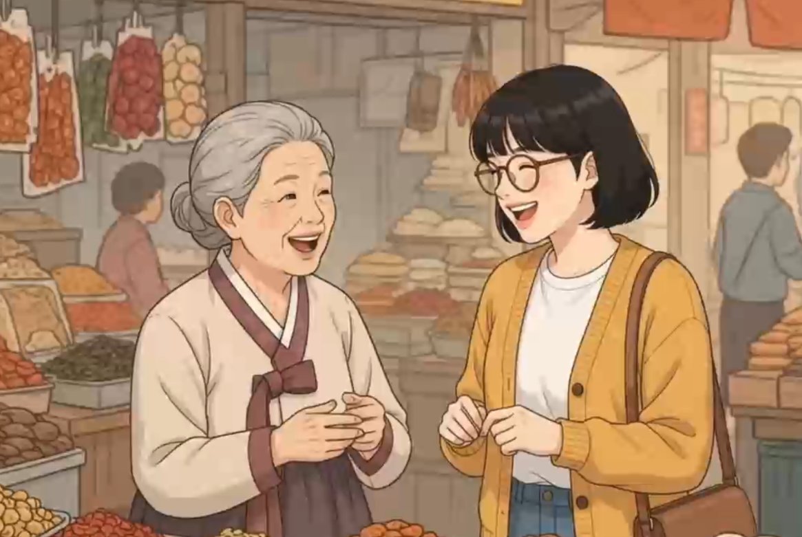 Shopping at a Korean Traditional Market