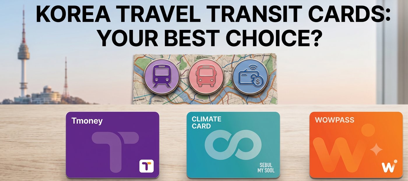 T-money, Climate Card and WOWPASS transit cards used in Korea